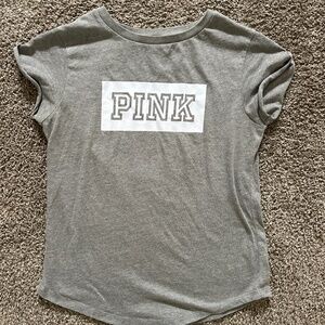 PINK gray logo tshirt xs
